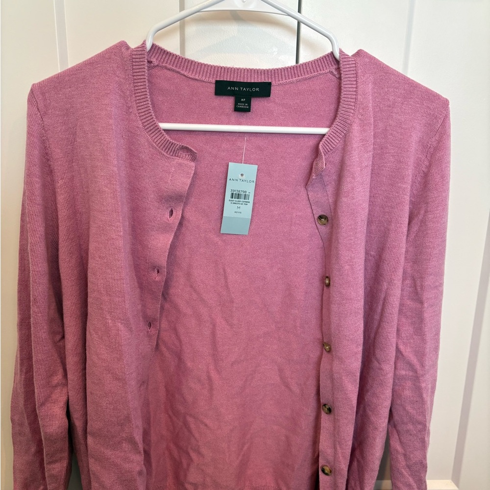 Ann Taylor Mauve Cardigan Sweater